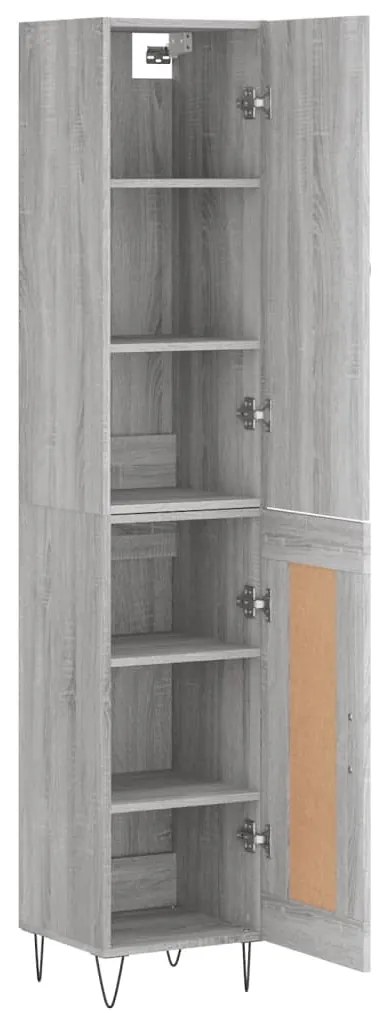 vidaXL Μπουφές Sonoma Γκρι 34,5 x 34 x 180 εκ. από Επεξεργασμένο Ξύλο