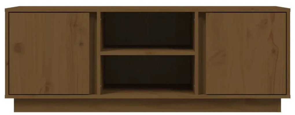 vidaXL Έπιπλο Τηλεόρασης Καφέ Μελί 110x35x40,5εκ από Μασίφ Ξύλο Πεύκου