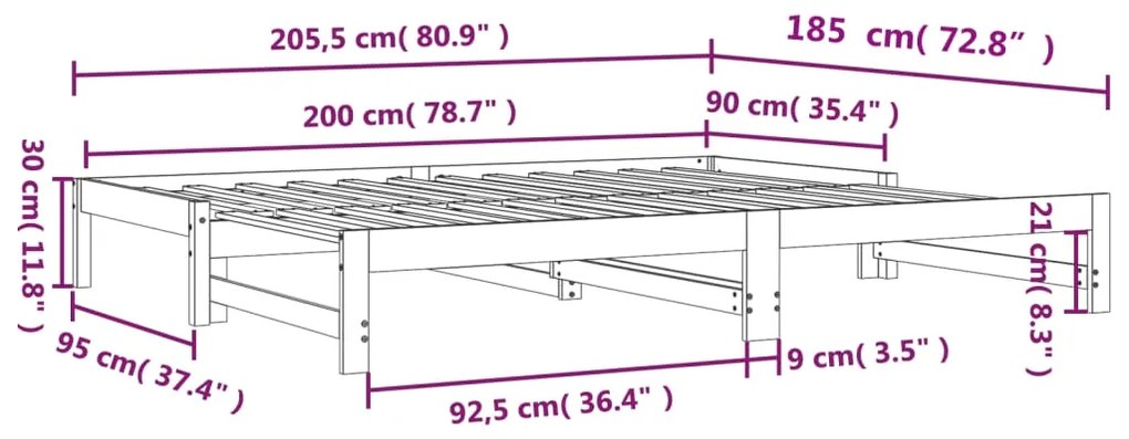 ΚΑΝΑΠΕΣ ΚΡΕΒΑΤΙ ΣΥΡΟΜΕΝΟΣ ΚΑΦΕΚΕΡΙΟΥ 90X200ΕΚ.ΜΑΣΙΦ ΞΥΛΟ ΠΕΥΚΟΥ 844402