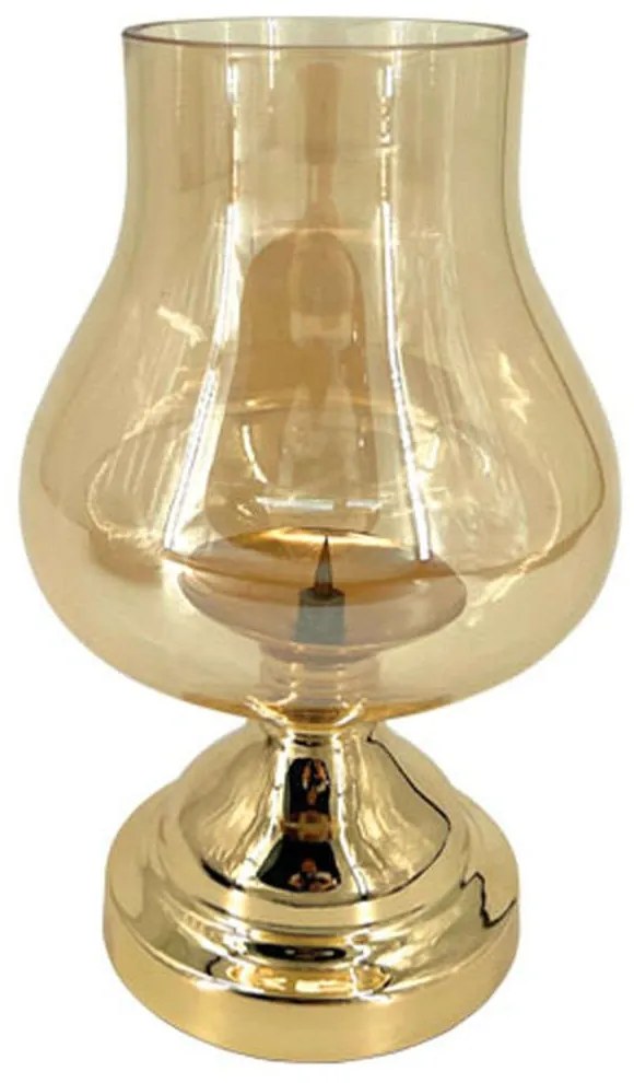 Κηροπήγιο Λάμπα 15-00-23946 Φ16x27cm Gold Marhome Metal, Glass