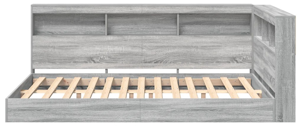 vidaXL Κρεβάτι Βιβλιοθήκης Γκρι Sonoma 120x200 εκ. Επεξεργασμένο Ξύλο