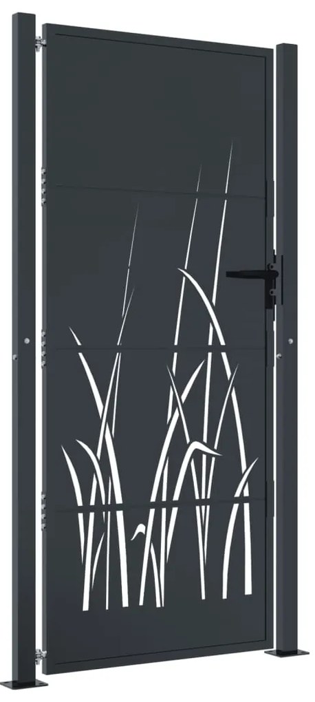 vidaXL Πόρτα Κήπου Ανθρακί 100x175 εκ. Σχέδιο Χαλυβδόφυλλου από Ατσάλι