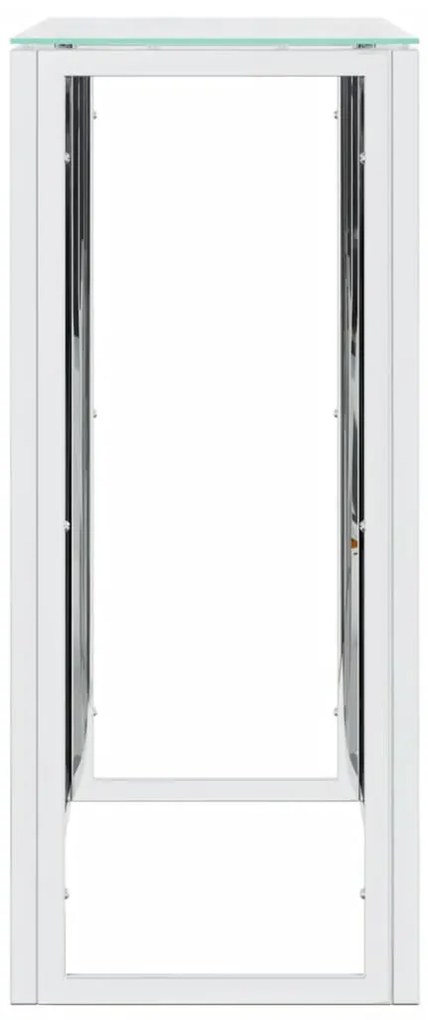 vidaXL Τραπέζι Κονσόλα 110x30x70 εκ. από Ανοξείδωτο Ατσάλι και Γυαλί