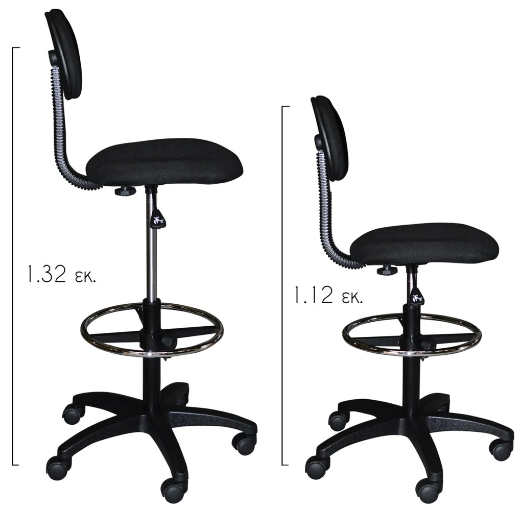 ΚΑΡΕΚΛΑ ΓΡΑΦΕΙΟΥ VEGAR HM1043.01 ΜΕ ΥΠΟΠΟΔΙΟ-ΥΠΕΡΥΨΩΜΕΝΗ-ΜΑΥΡΗ 45Χ42Χ132Y