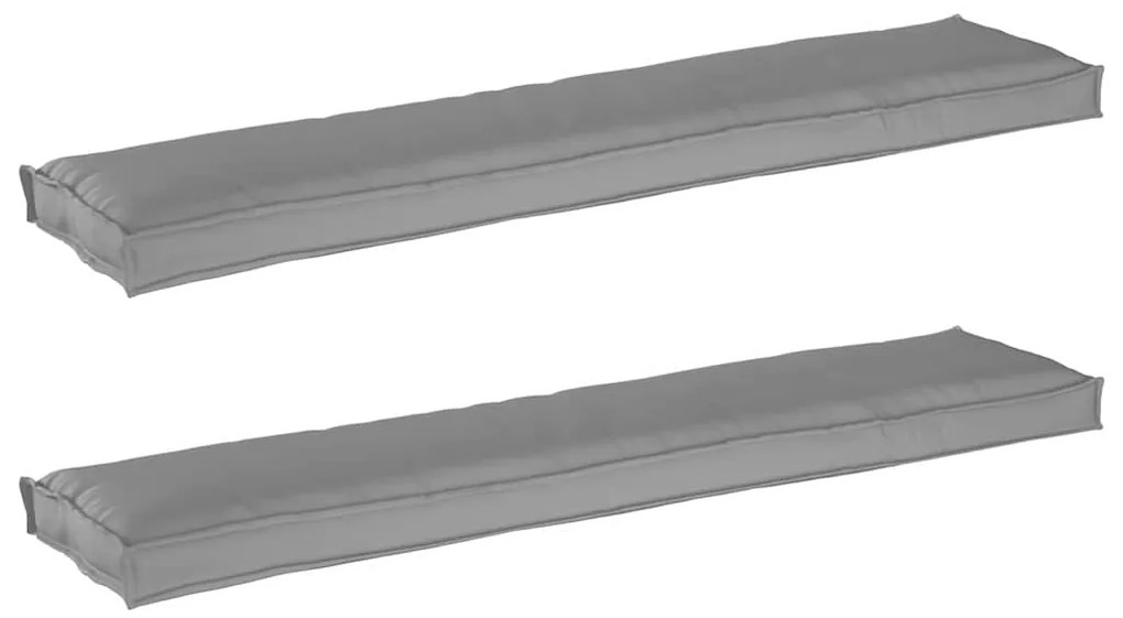 vidaXL Μαξιλάρια Παλέτας Για Παγκάκι 2 τμχ Γκρι 180 x 40 x 8 εκ Υφασμάτινη Οξφόρδη