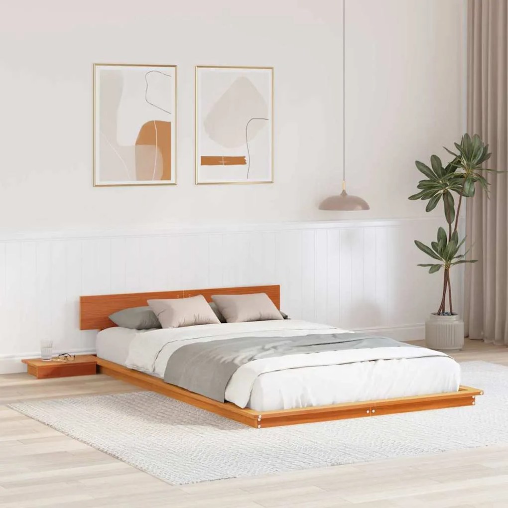 vidaXL Σκελετός Κρεβατιού Καφέ 120 x 190 cm ξύλο