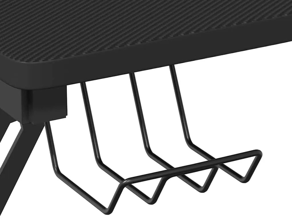 vidaXL Γραφείο Gaming Μαύρο 90 x 60 x 75 εκ. με Πόδια σε Σχήμα Υ