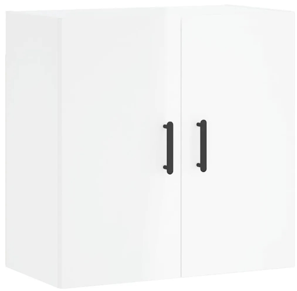 Ντουλάπι Τοίχου Γυαλιστερό Λευκό 60x31x60 εκ Επεξεργασμένο Ξύλο - Λευκό