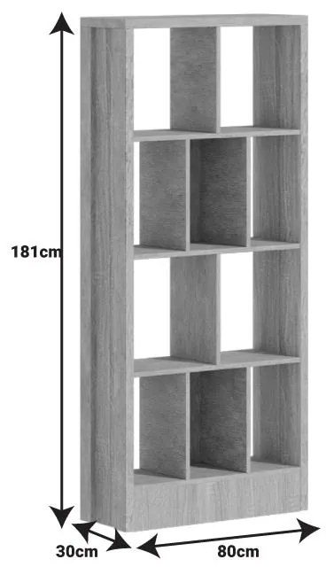 Βιβλιοθήκη Dividre sonoma oak μελαμίνης 80x30x181εκ 80x30x181 εκ.