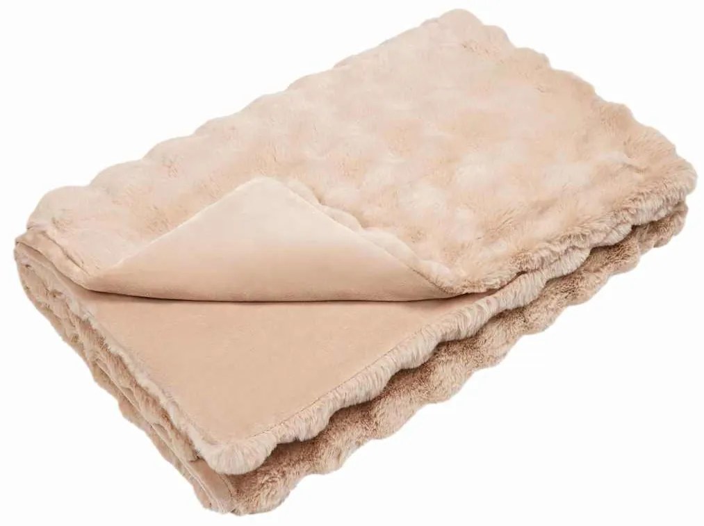 vidaXL Ψεύτικη κουβέρτα από κουνέλι 4 pcs Μπεζ 240 x 270 εκ.