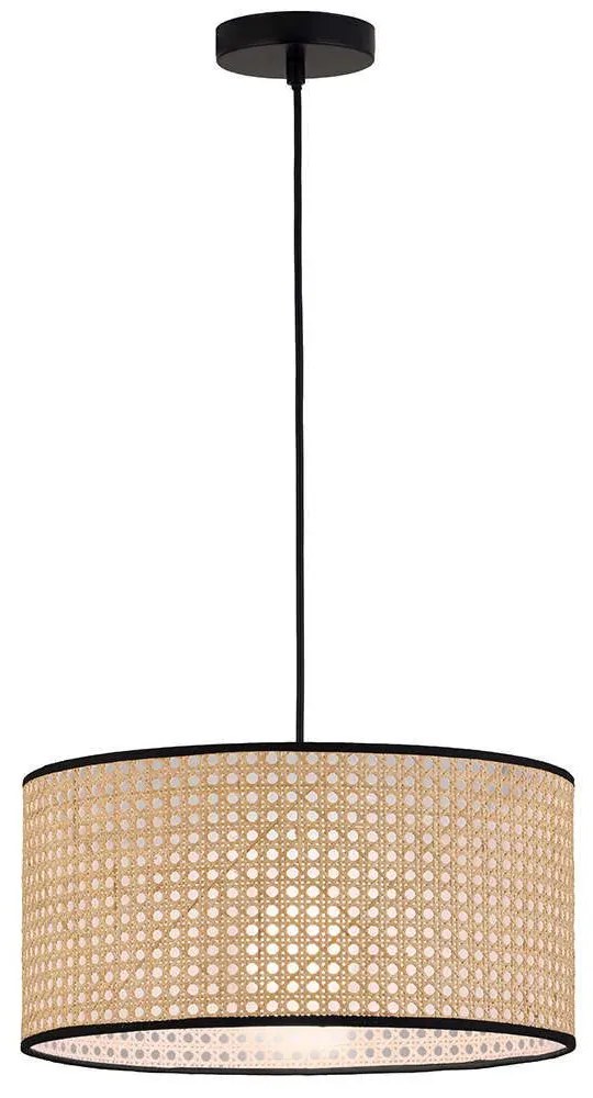 Φωτιστικό Οροφής Gheisa 4267700 40x123cm 1xE27 40W Natural-Black Viokef Rattan Steel