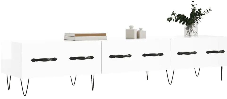 vidaXL Έπιπλο Τηλεόρασης Γυαλ. Λευκό 150x36x30 εκ. Επεξεργασμένο Ξύλο