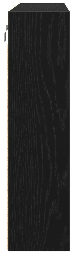vidaXL Βιτρίνα Μαύρη Βελανιδιά 100x15x58 εκ. Επεξεργασμένο ξύλο