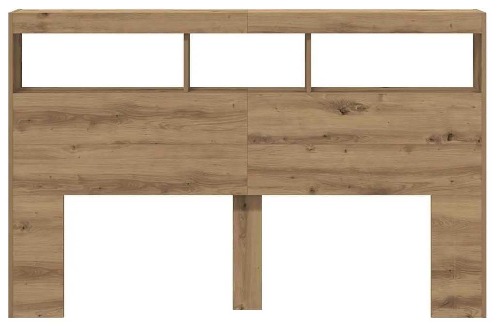 vidaXL Κεφαλάρι με Αποθηκευτικό Χώρο &amp; LED Artisan Δρυς 160x17x102 εκ.