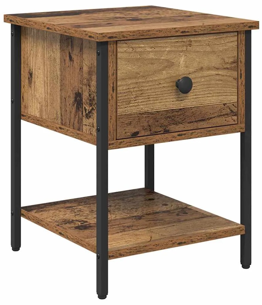 vidaXL Κομοδίνο 2 pcs Παλιό ξύλο 34 x 35,5 x 45 εκ Επεξεργασμένο ξύλο