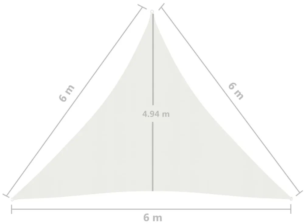 Πανί Σκίασης Λευκό 6 x 6 x 6 μ. από HDPE 160 γρ./μ² - Λευκό