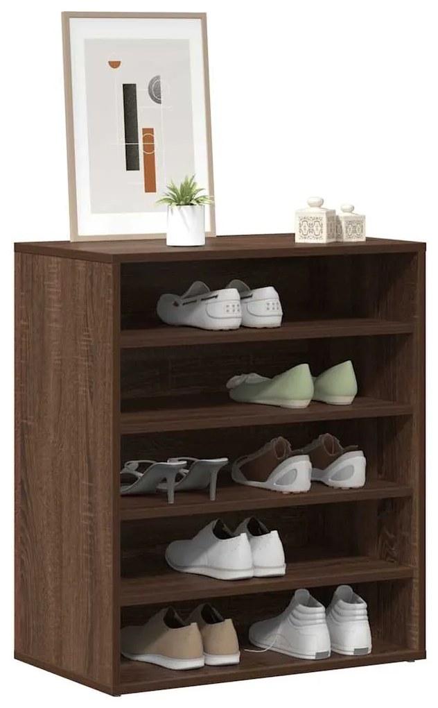 vidaXL Παπουτσοθήκη Καφέ Δρυς 60x35x70 εκ. από Επεξεργασμένο Ξύλο