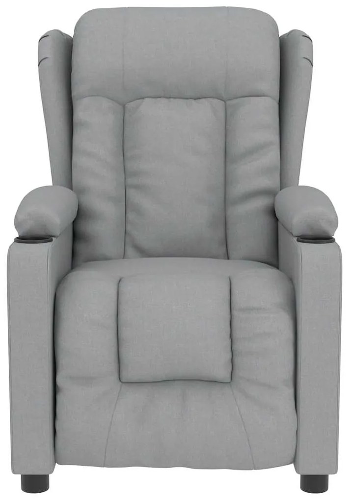 vidaXL Πολυθρόνα Μασάζ Ανοιχτό Γκρι Υφασμάτινη