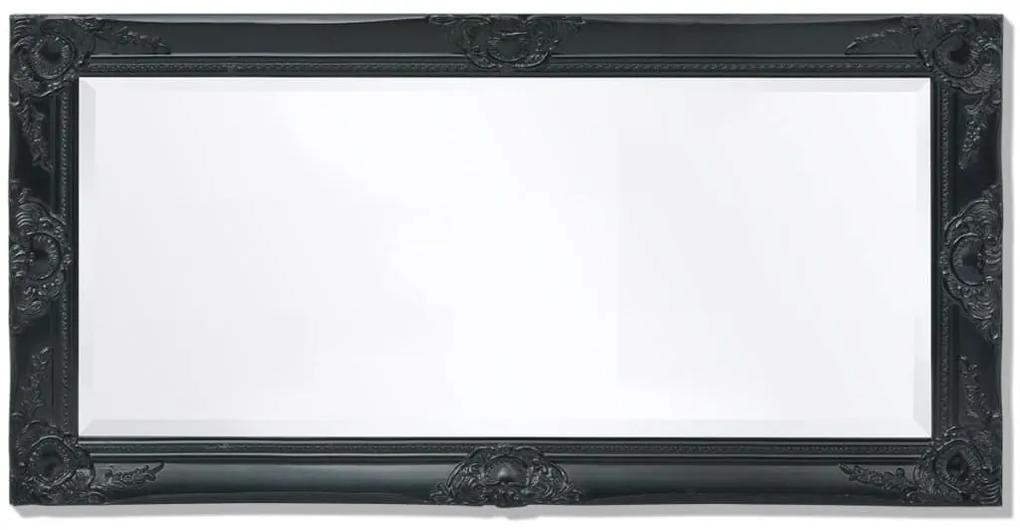 Καθρέφτης Τοίχου με Μπαρόκ Στιλ Μαύρος 100 x 50 εκ. - Μαύρο