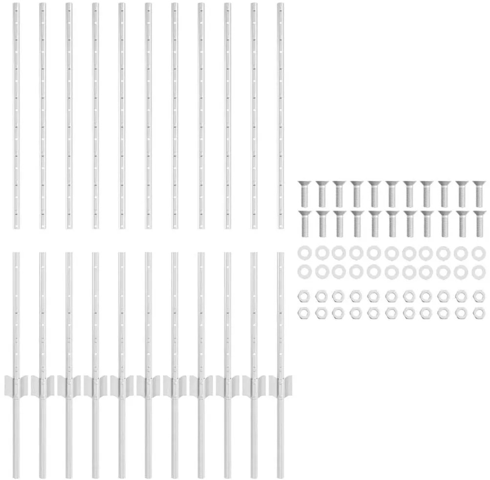 vidaXL Πό posts φράχτη 22 pcs Ασημί 100 cm Γαλβανισμένος χάλυβας