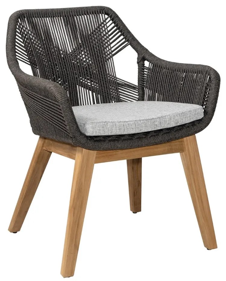 Πολυθρόνα Barbara/Rope 01-00-2307 64x62x77cm Dark Grey