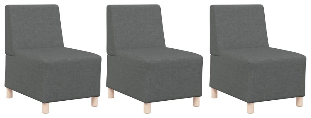 vidaXL Καθίσμα Σαλονιού 3 pcs Σκούρο γκρι 55 x 74 x 82 εκ. ύφασμα