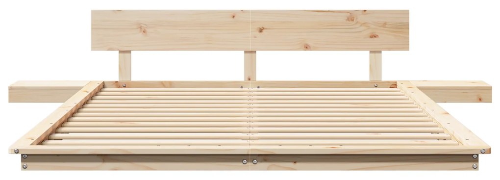vidaXL Κρεβάτι Πλατφόρμα με Κομοδίνα 160x200εκ Μασίφ Ξύλο