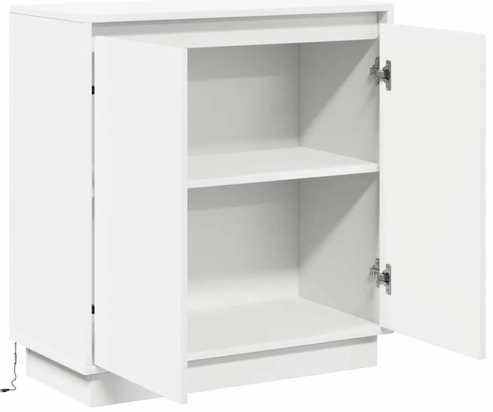 vidaXL Κομοδίνο με ράφι Λευκό 71 x 34.5 x 75 εκ. Επεξεργασμένο ξύλο