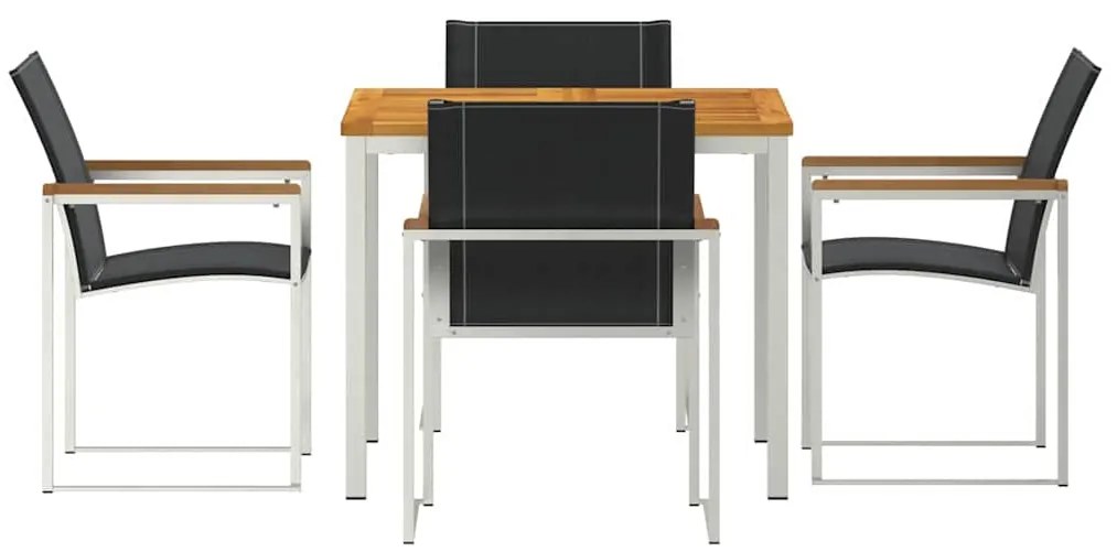 vidaXL Σέτ φαγητού για κήπο 5 pcs Καφέ Στερεό Ξύλο Ακακίας