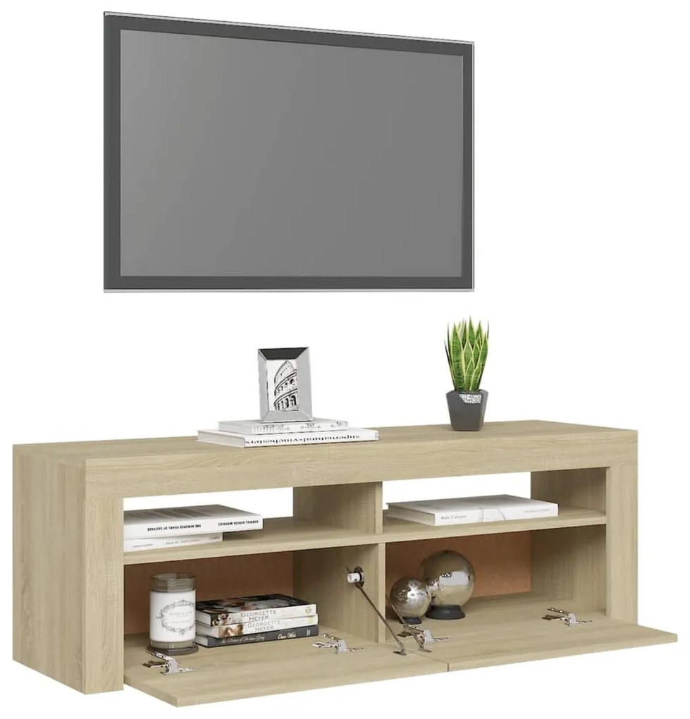 Έπιπλο Τηλεόρασης με LED Sonoma Δρυς 120x35x40 εκ. 804313