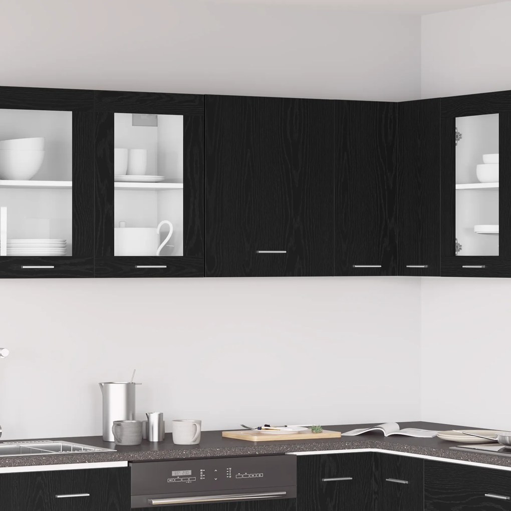vidaXL Μαύρη Δρύινη Κρεμαστή Ντουλάπα 50x31x60 εκ., Φτιαγμένη από Ξύλο