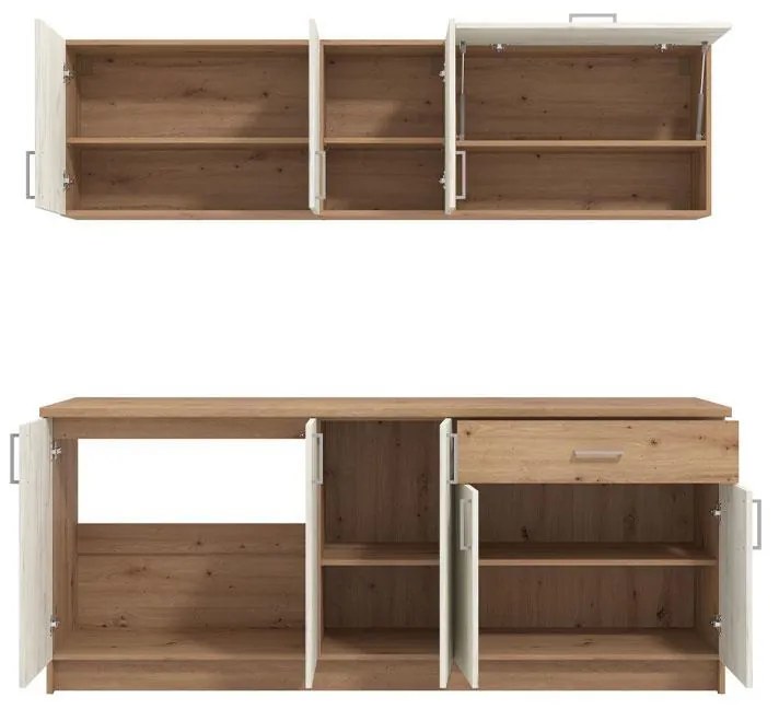 Σύνθεση Κουζίνας Tamara 200 Artisan Oak - Λευκό Δρύς 200x60x199,5 εκ. 200x60x199.5 εκ.