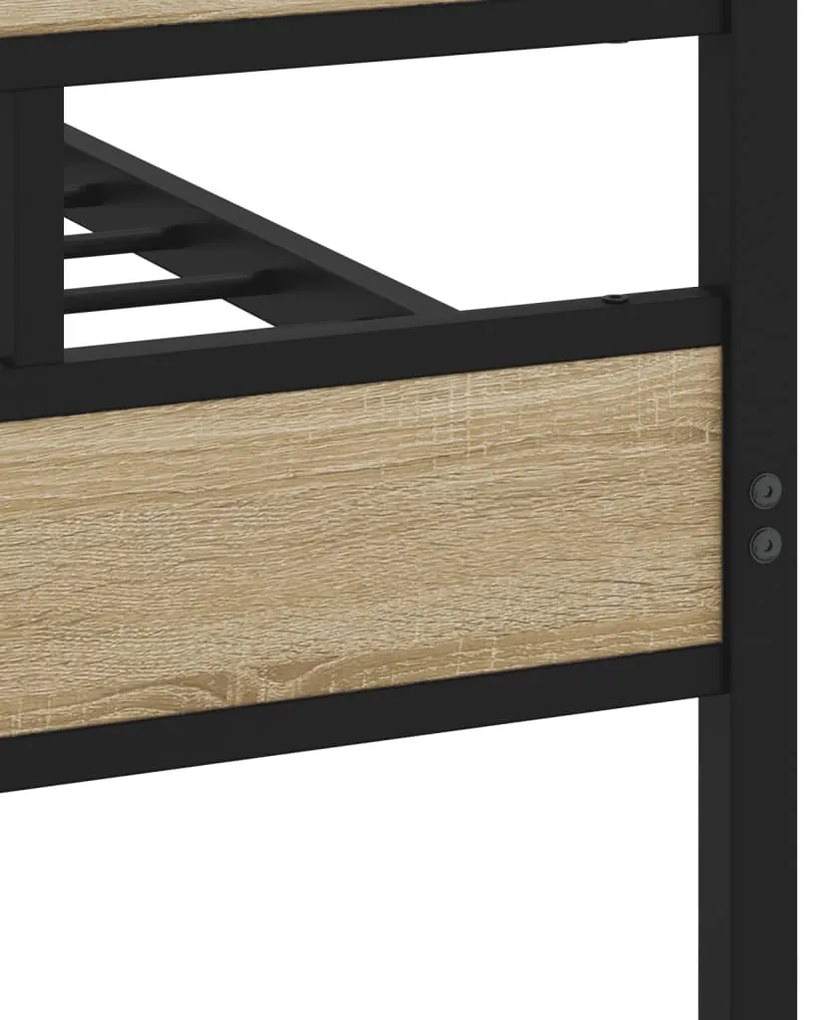vidaXL Σκελετός Κρεβ. Χωρίς Στρώμα Sonoma Δρυς 160x200 εκ. Μεταλλικό