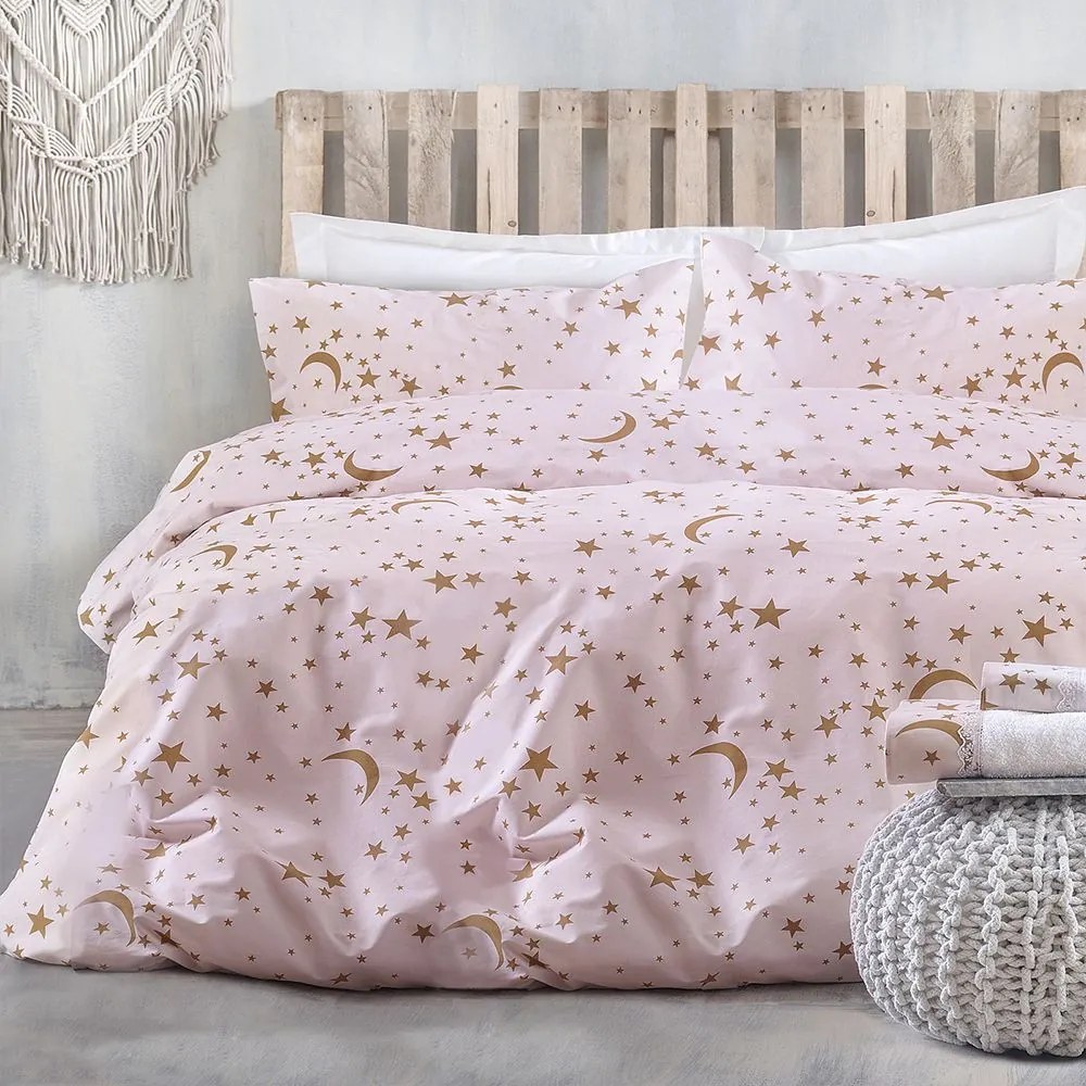 Πάπλωμα Moonlight (Σετ 2τμχ) Pink Ρυθμός  Semi-double 160x240cm 100% Βαμβάκι