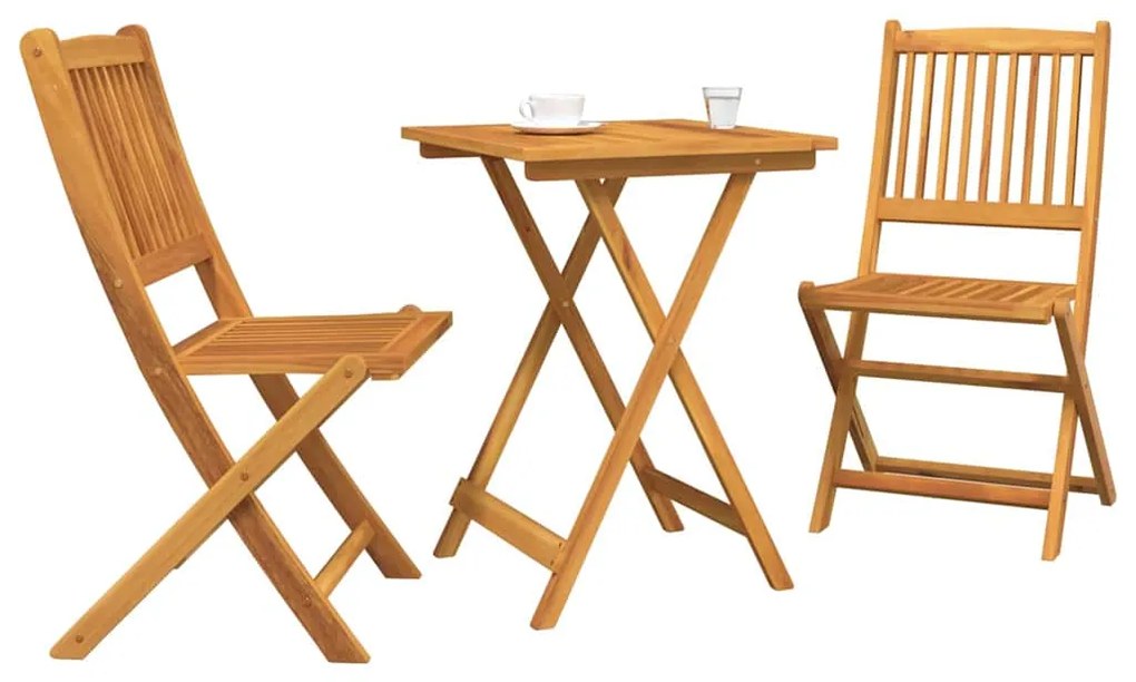 vidaXL Σετ Μπιστρό Κήπου 3 pcs Καφέ Στερεό Ξύλο Ακακίας