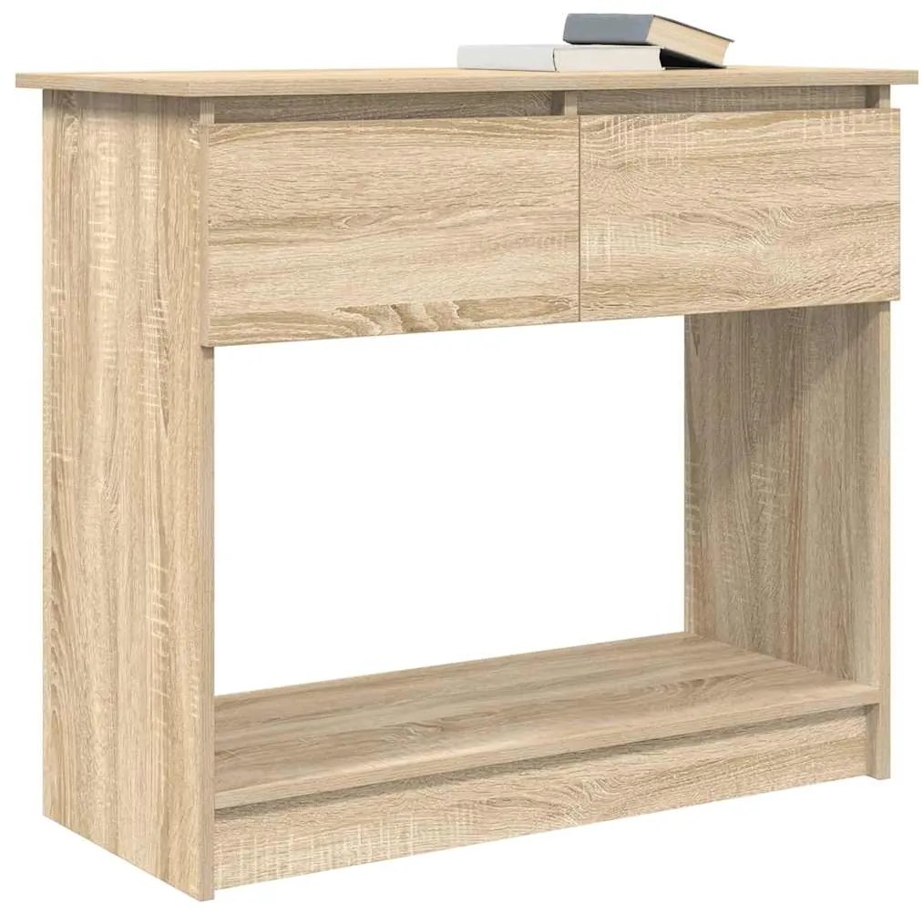 vidaXL Τραπέζι κονσόλας με συρτάρια Sonoma Δρυς 85,5x38,5x74,5 cm