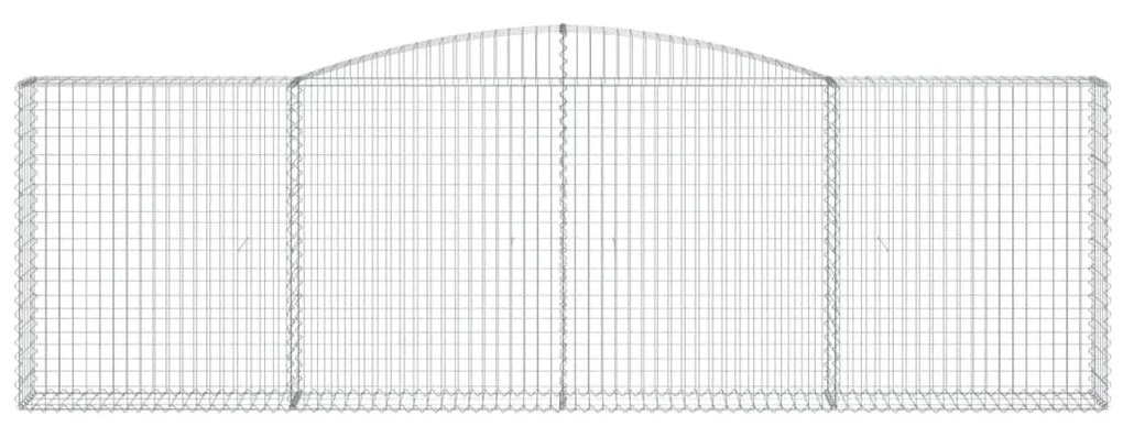 Συρματοκιβώτια Τοξωτά 8 τεμ. 400x30x120/140 εκ. Γαλβαν. Ατσάλι - Ασήμι