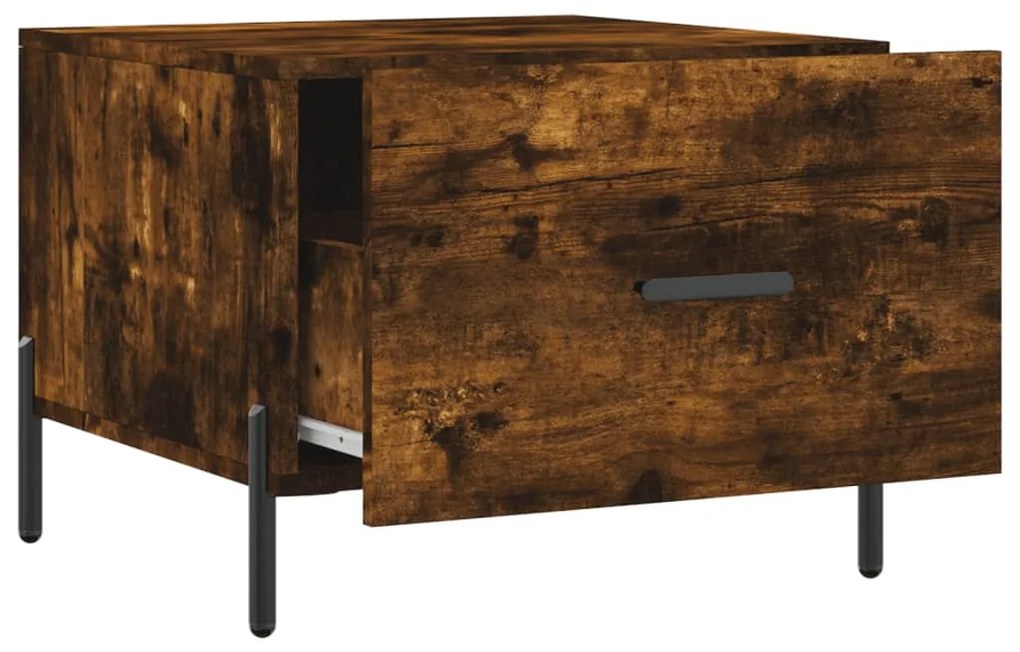 vidaXL Τραπεζάκια Σαλονιού 2 τεμ Καπνιστή Oak 50x50x40 εκ Επεξ. Ξύλο