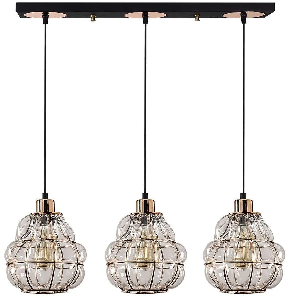 Φωτιστικό Οροφής - Ράγα Safderun 521SHN3334 Φ70x111cm 3xE27 40W Copper-Black Opviq