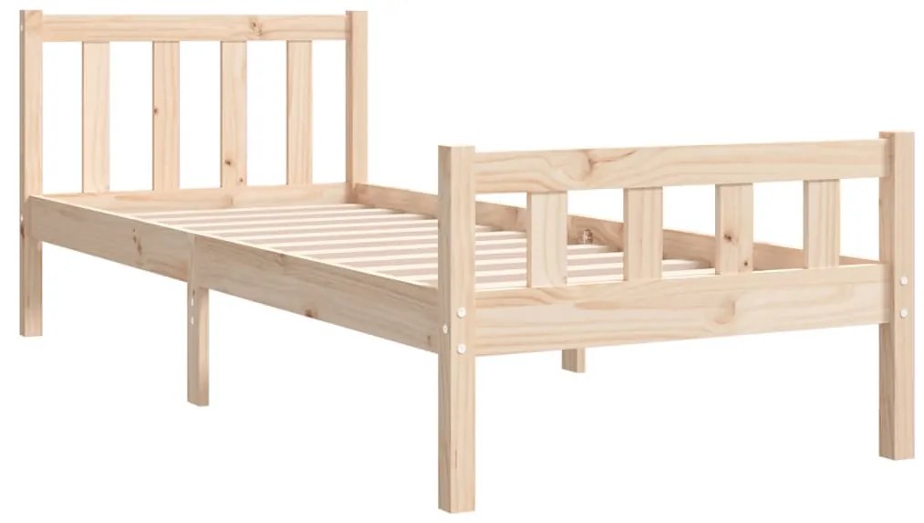 vidaXL Πλαίσιο Κρεβατιού 75 x 190 εκ. από Μασίφ Ξύλο Small Single