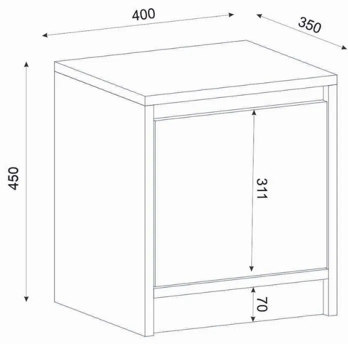 Κομοδίνο Conve Megapap χρώμα sapphire oak 40x35x45εκ. - GP042-0269,1