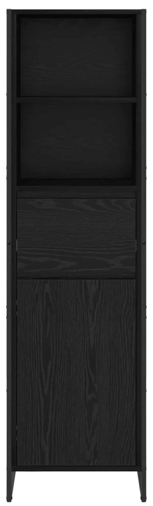 vidaXL Βιβλιοθήκη Μαύρη Οξυά 43 x 36 x 150.5 εκ Επεξεργασμένο ξύλο