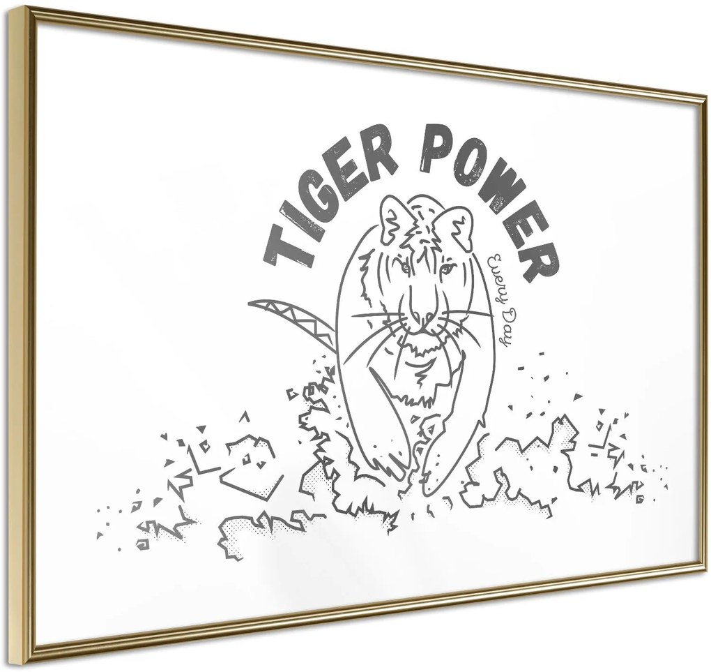 Αφίσα - Inner Tiger - 30x20 - Χρυσό - Χωρίς πασπαρτού