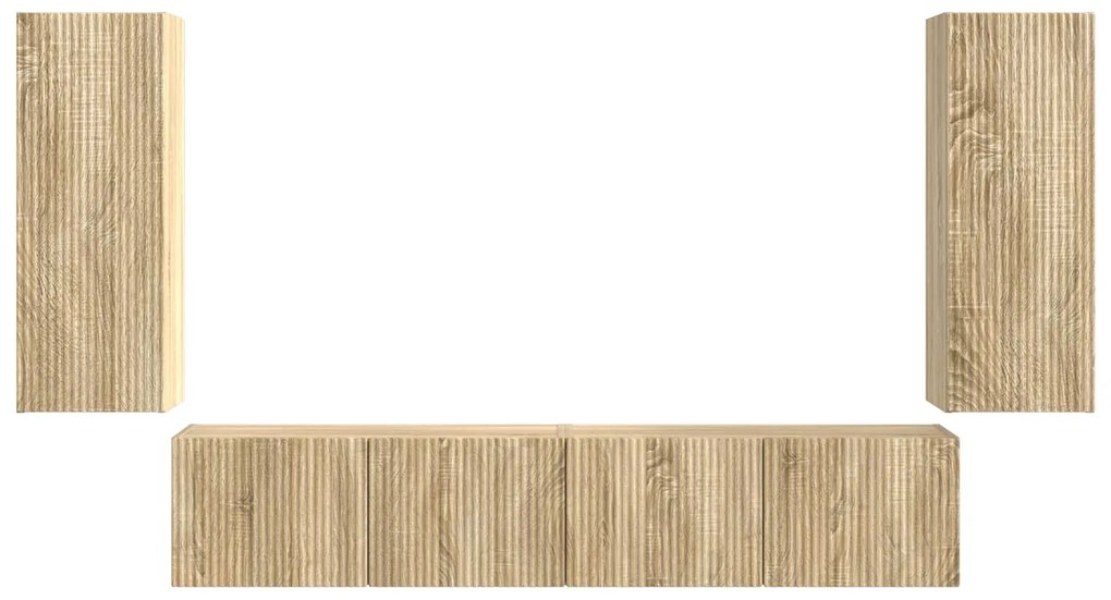 vidaXL Επιτοίχιο 4 pcs Δρύς Sonoma