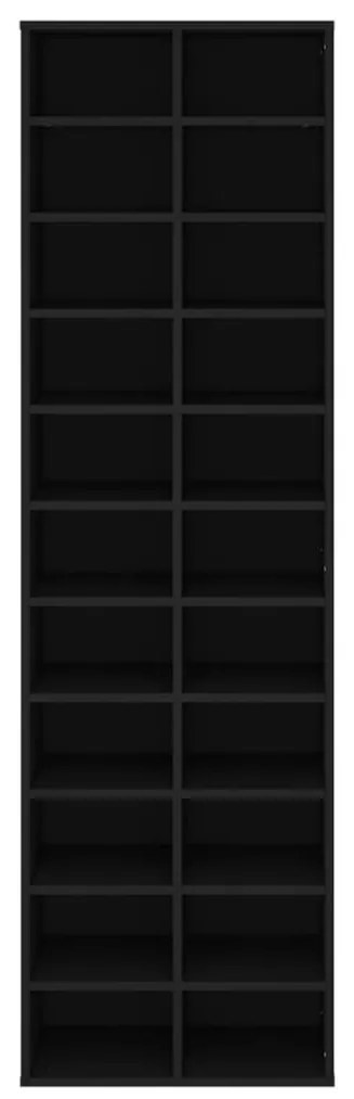 Παπουτσοθήκη Μαύρη 54 x 34 x 183 εκ. από Μοριοσανίδα - Μαύρο