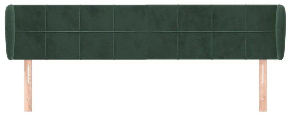 Κεφαλάρι με Πτερύγια Σκούρο Πράσινο 183x23x78/88 εκ. Βελούδινο 3117207