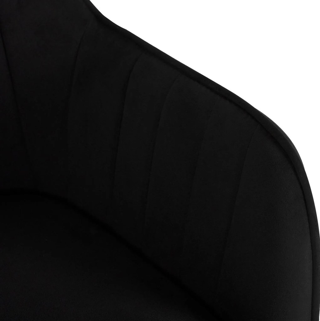Πολυθρόνα SAWYER Βελούδο Μαύρο με Χρυσά πόδια 55x60x83Υεκ. 2αδα 55x60x83 εκ.