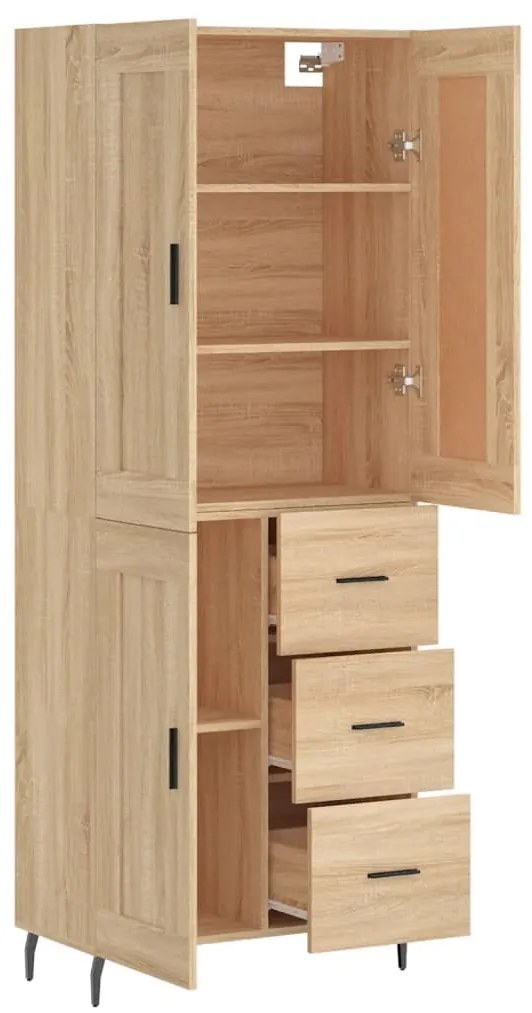 vidaXL Ντουλάπι Sonoma δρυς 69,5 x 34 x 180 εκ. από Επεξεργασμένο Ξύλο