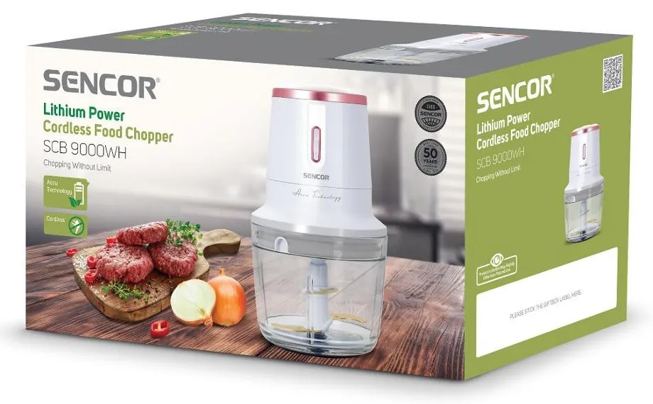Επαναφορτιζόμενος Πολυκόπτης Multi 500ml Glass 200W Sencor SCB 9000WH Λευκό/Ροζ