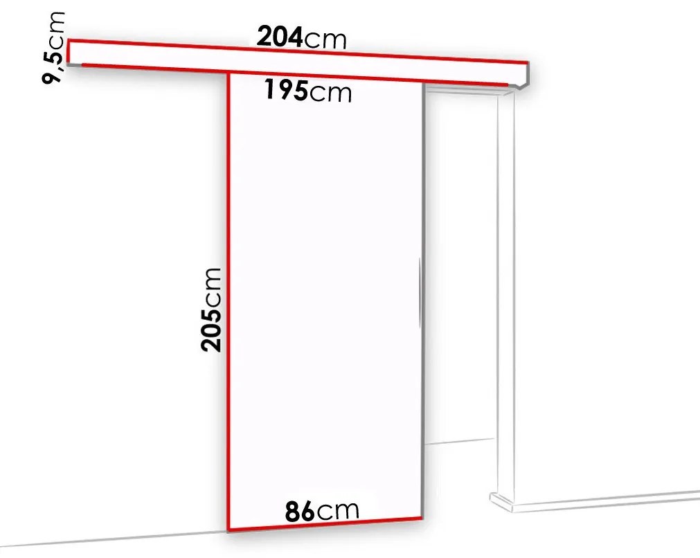 Συρόμενες πόρτες Dover 123, 25 kg, Μαύρο, Sonoma οξιά, Πλαστικοποιημένη μοριοσανίδα, Ανοιχτό καφέ, Αλουμίνιο | Epipla1.gr